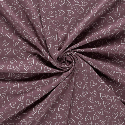 Baumwolljersey Herzen Lila – Fall