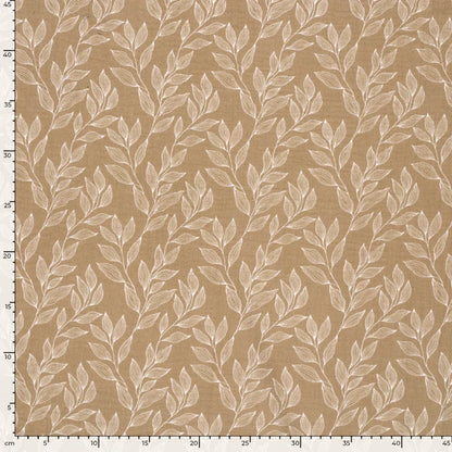 Musselin Stoff Blätter Beige – Weicher Baumwollstoff mit Print