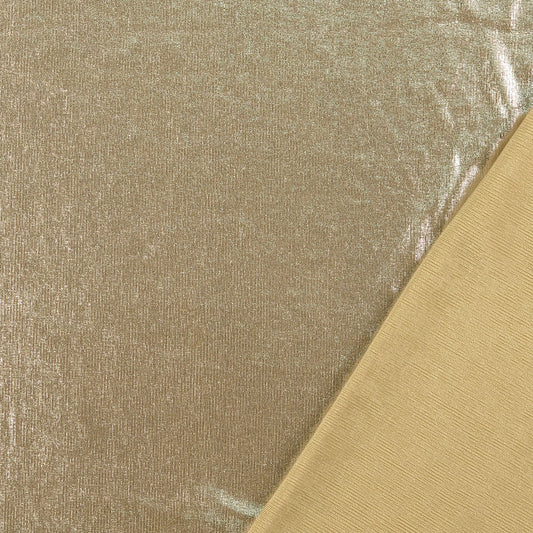 Lurex Jersey Beige Uni – Metallic Stretch Stoff | Stoffeya