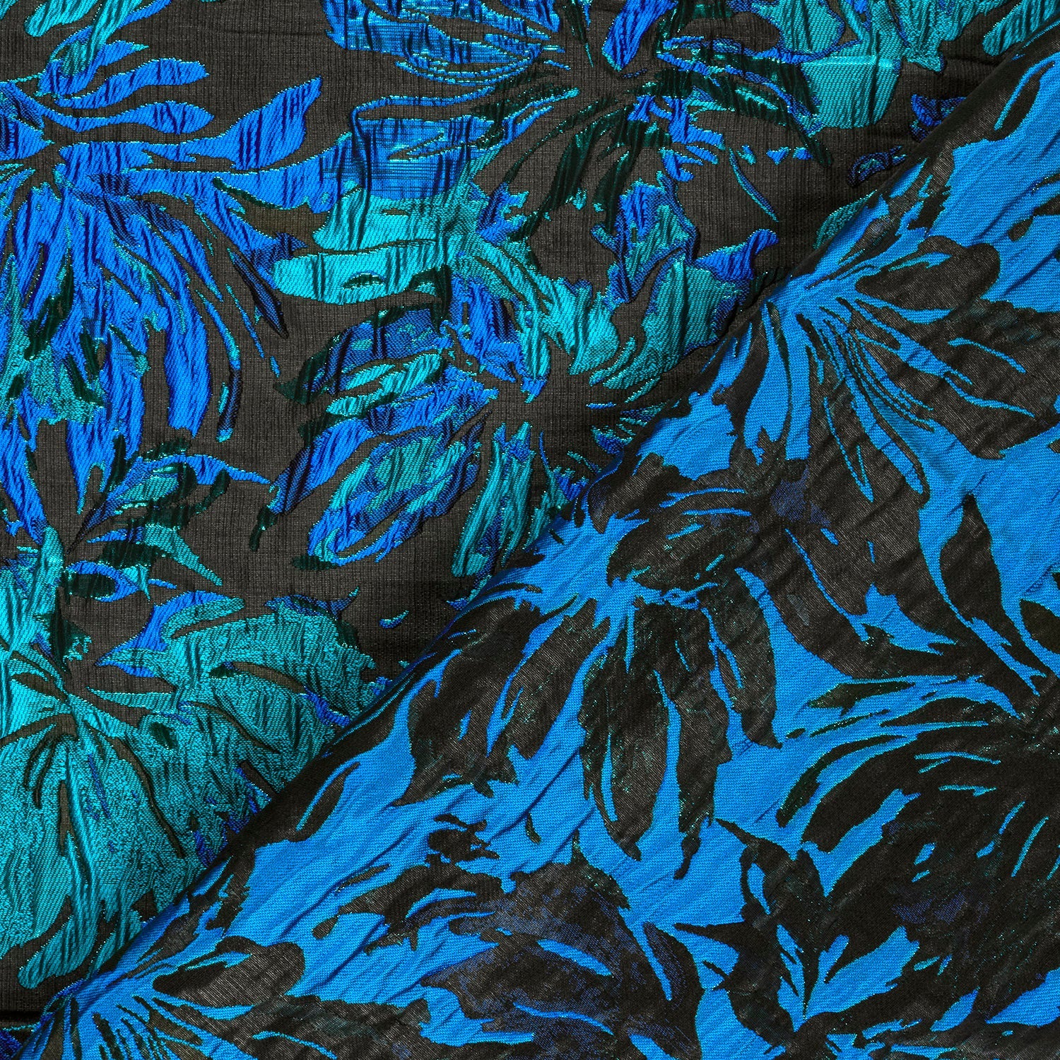 Jacquard Blumen Petrol – Struktur