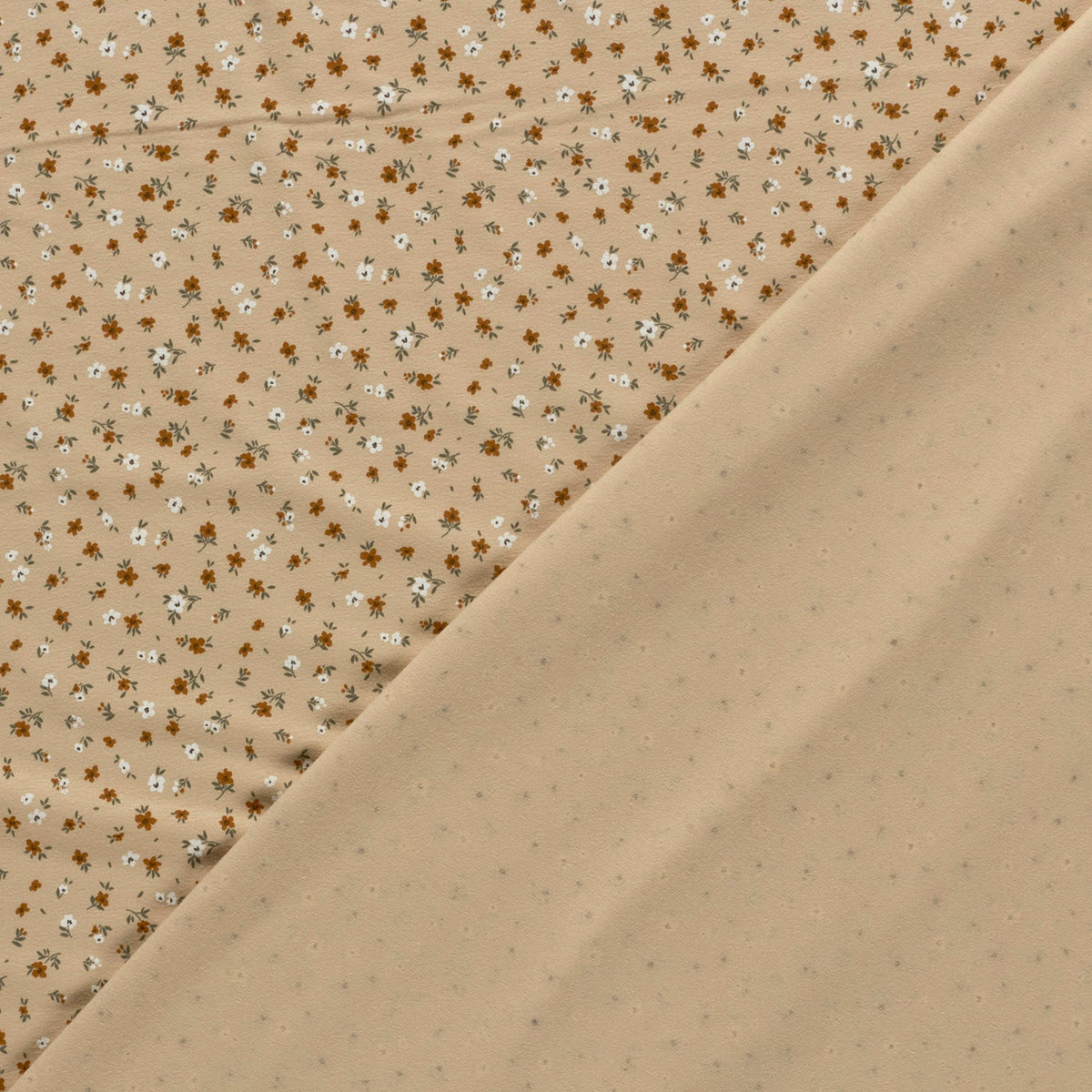 Baumwolljersey Blumen Beige