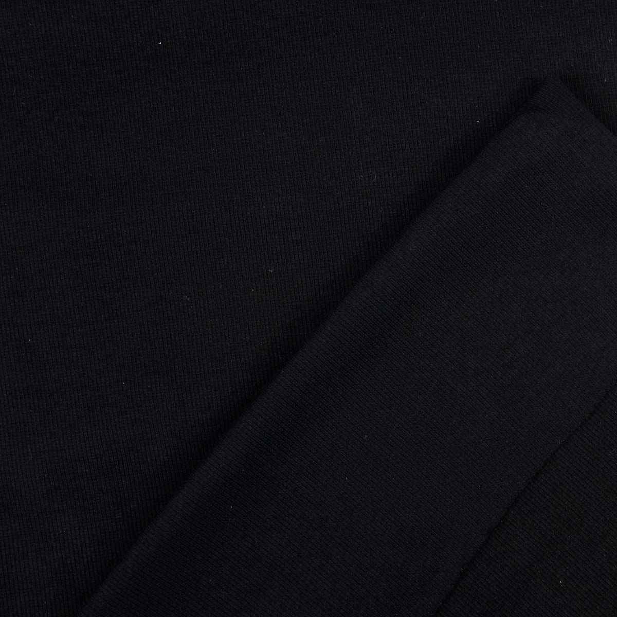 Bündchenstoff Schwarz – Elastischer Rippstrick