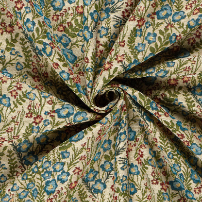 Jacquard Stoff Blumen Beige