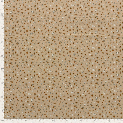 Baumwolljersey Blumen Beige
