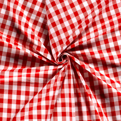 Baumwoll-Popeline Karo Rot – Fall